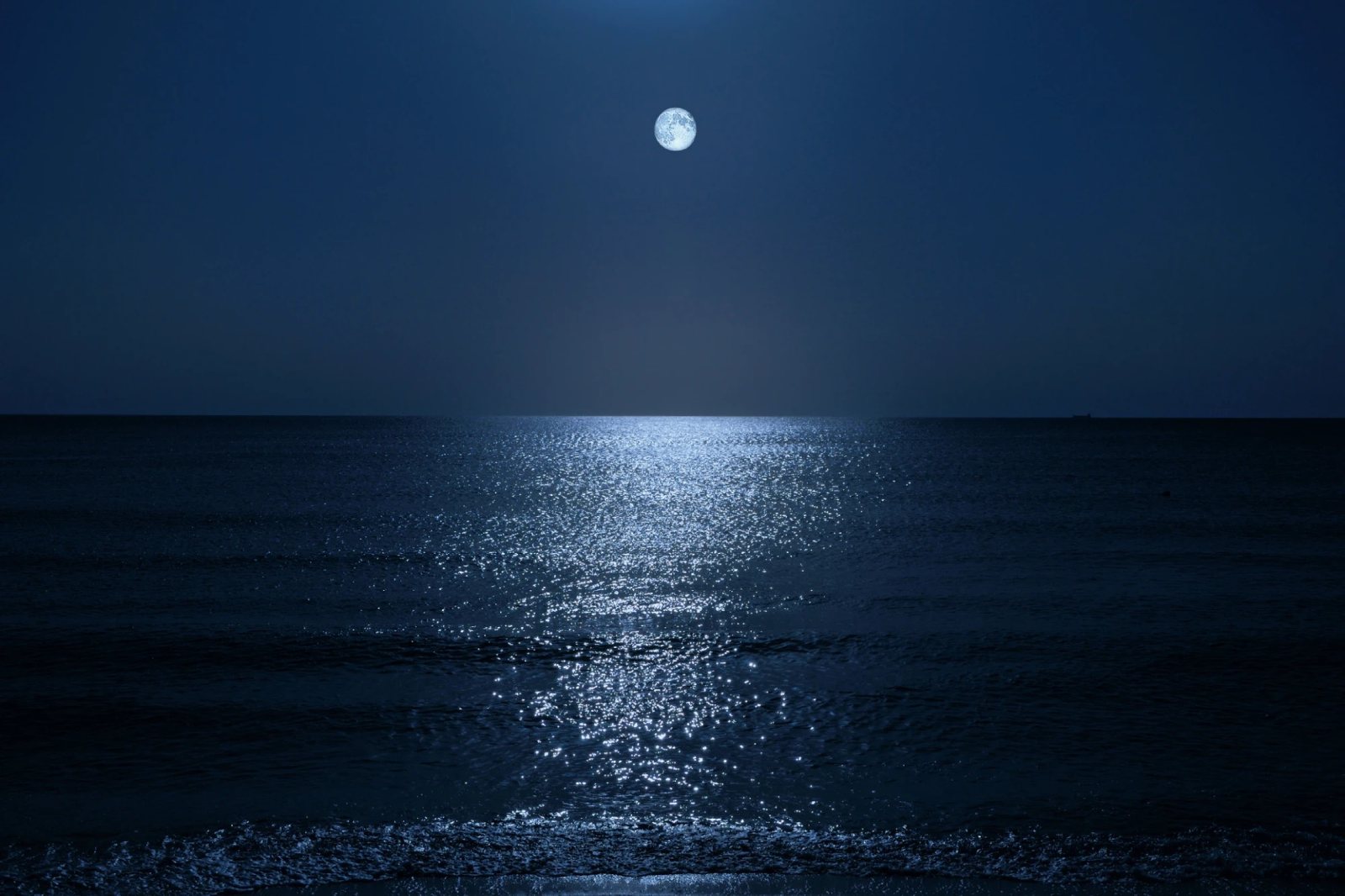 月明かりが照らす夜の海