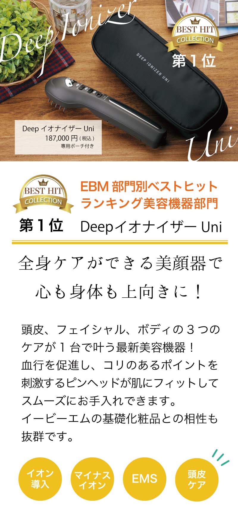 【セール】EBM 美容機器　DeepイオナイザーUni